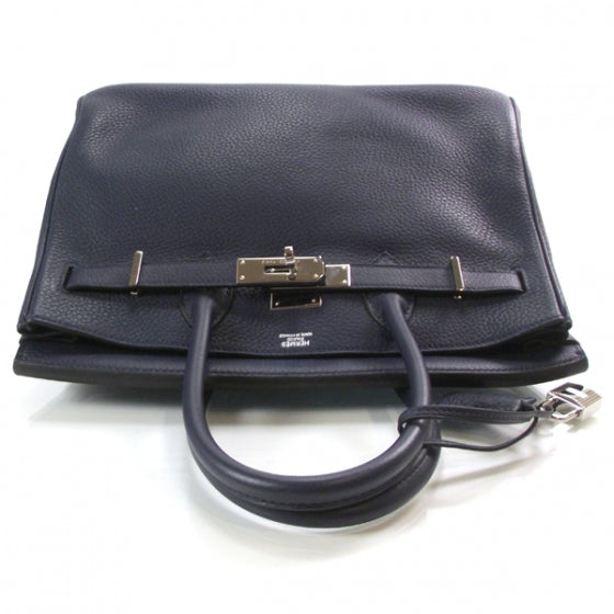 Hermes Taurillon Clemence Birkin 30 Navy 5 of 12