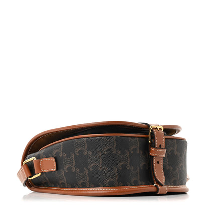 Celine Triomphe Canvas Medium Folco Bag Tan 4 of 10