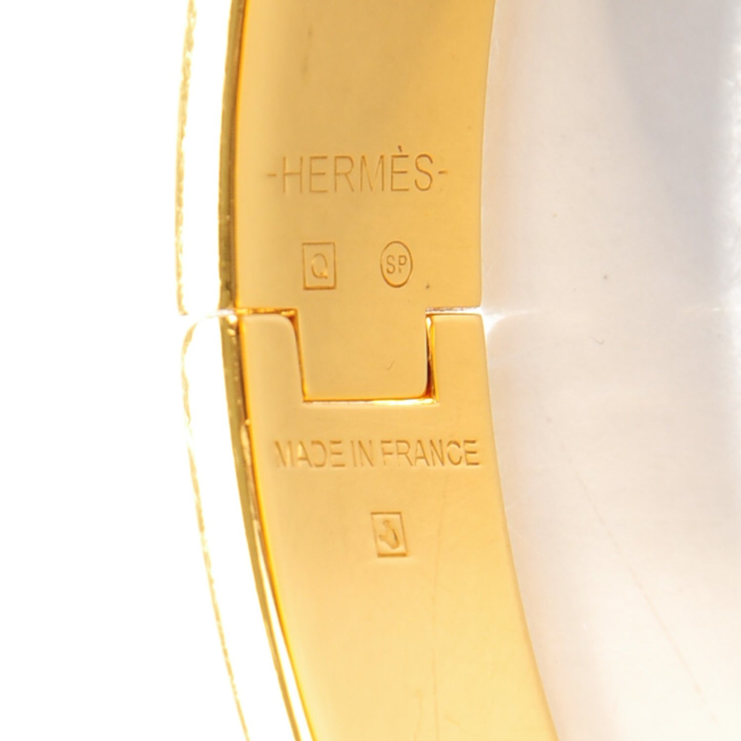 Enamel Narrow Clic Clac H Bracelet PM White