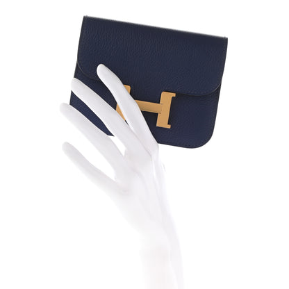 Hermes Evercolor Bi-Color Constance Slim Wallet Bleu Saphir Bleu France 2 of 6