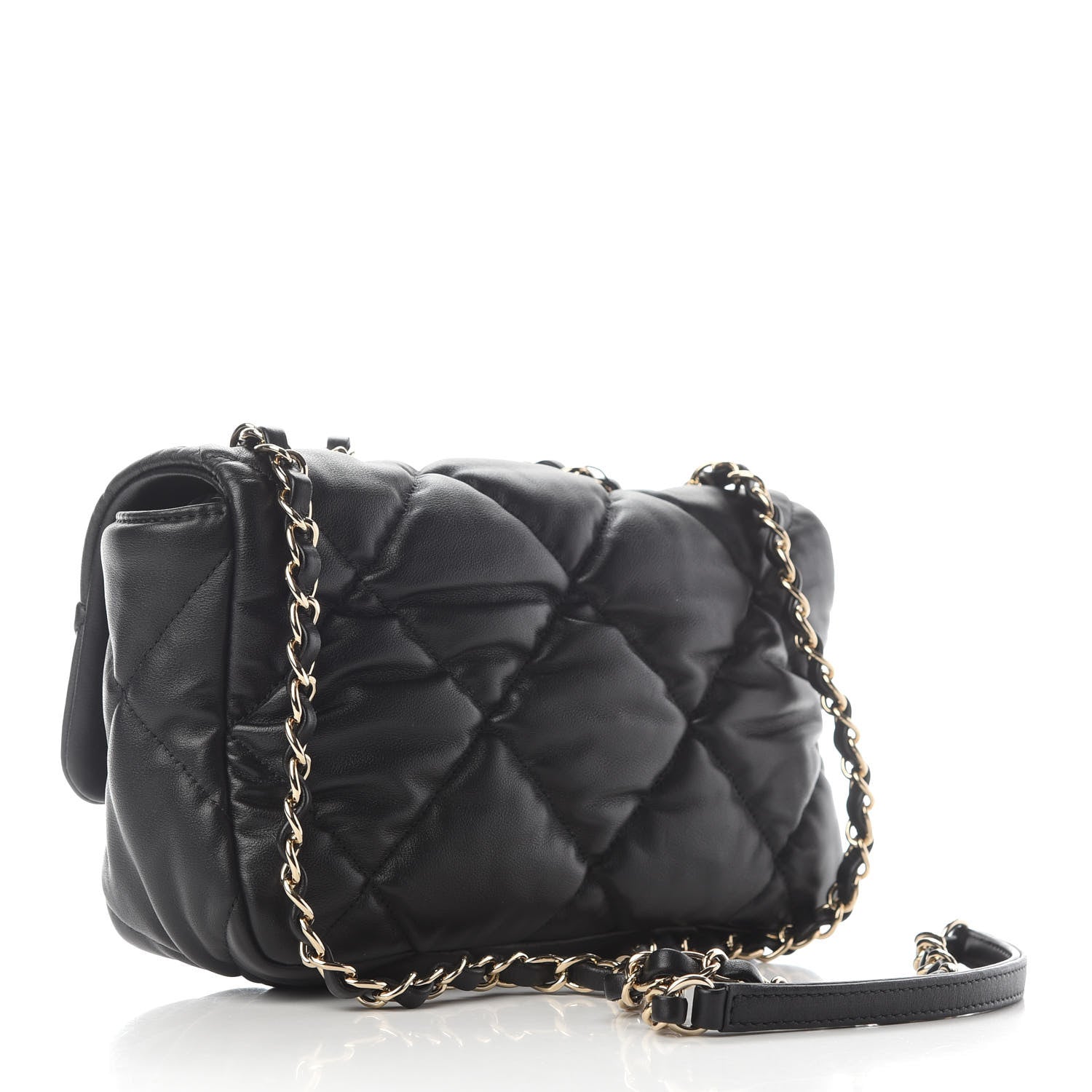 Chanel Calfskin Quilted Medium Bubbly Flap Black 2 of 8
