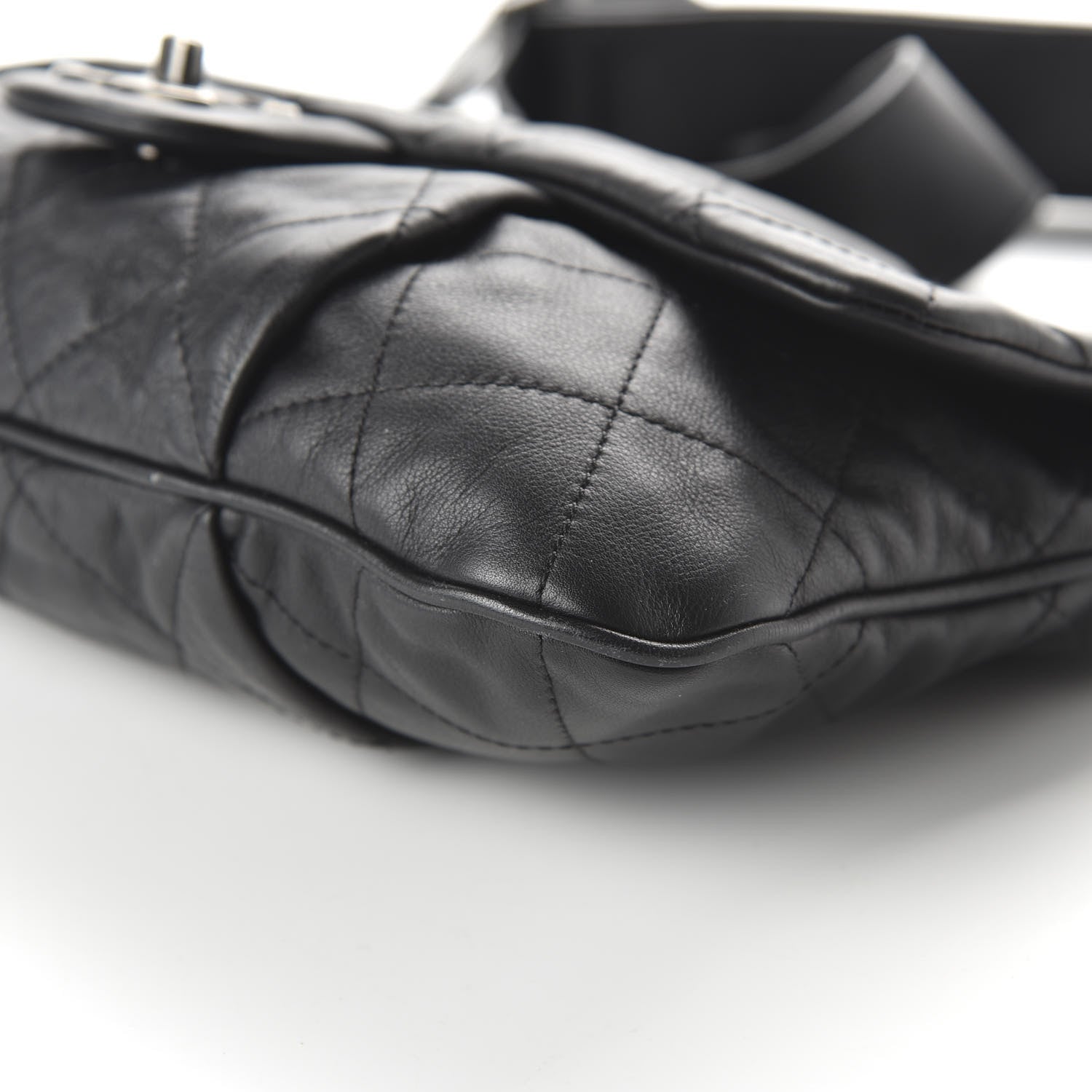 Chanel Calfskin Coco Pleats Messenger Flap Black 7 of 11