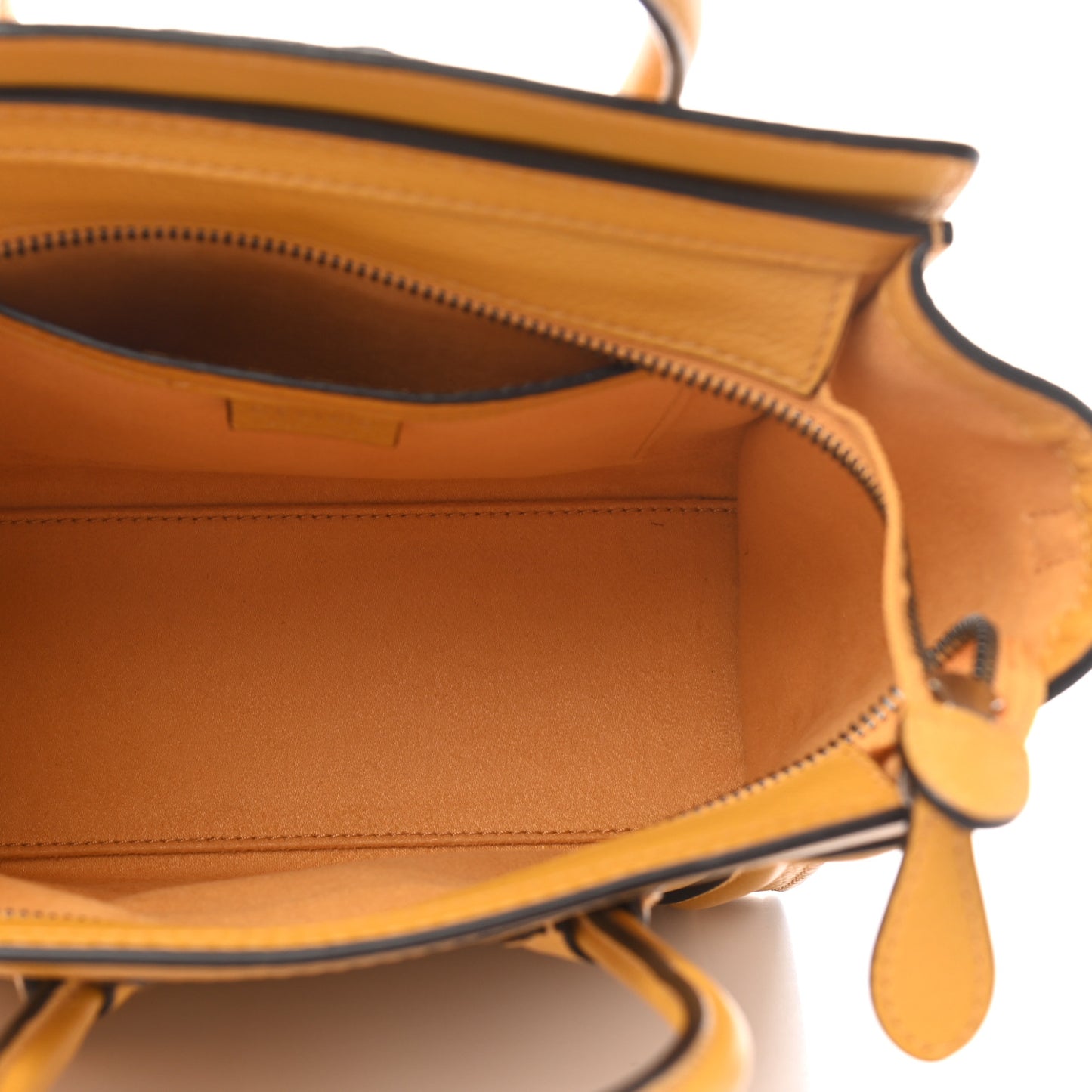 Drummed Calfskin Nano Luggage Ocre