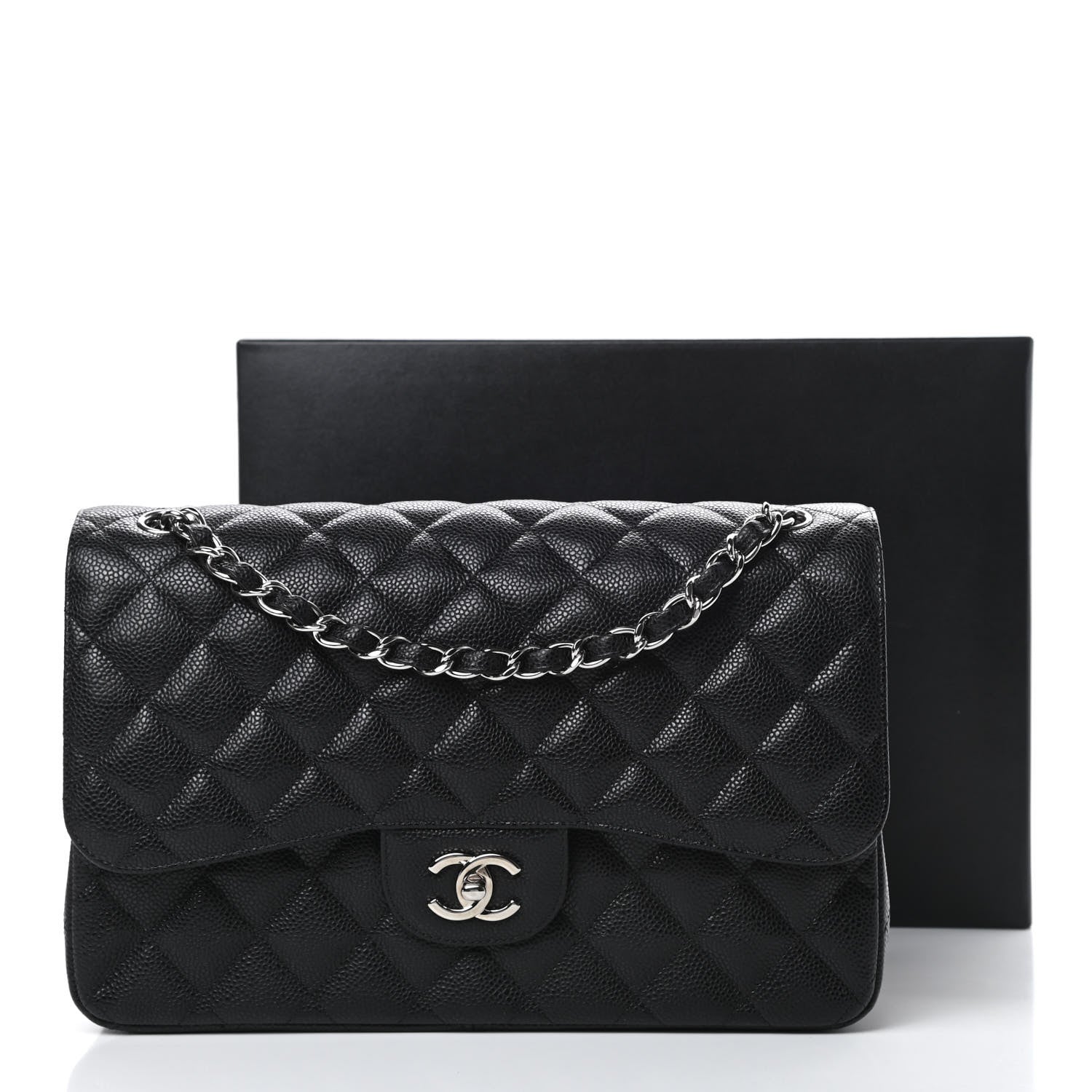 Chanel Caviar Quilted Jumbo Double Flap Black 11 of 11