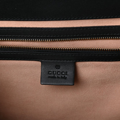 Gucci Nappa Bamboo Medium Nymphaea Top Handle Bag Black 6 of 9