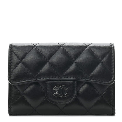 Chanel Lambskin Quilted Flap Card Holder Wallet So Black 1 of 6