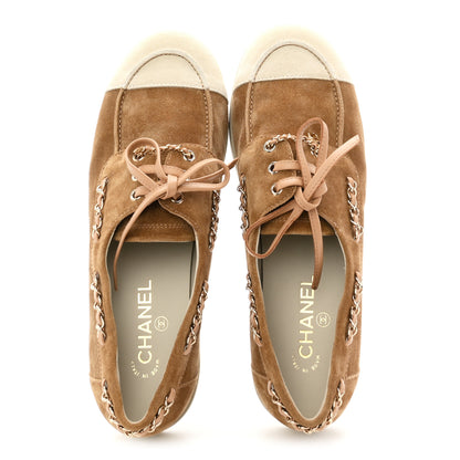 Chanel Suede Calfskin CC Chain Loafers 41 Dark Beige 2 of 9
