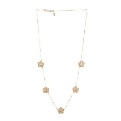 Roberto Coin 18K Yellow Gold Diamond Daisy Station Necklace 3 of 5