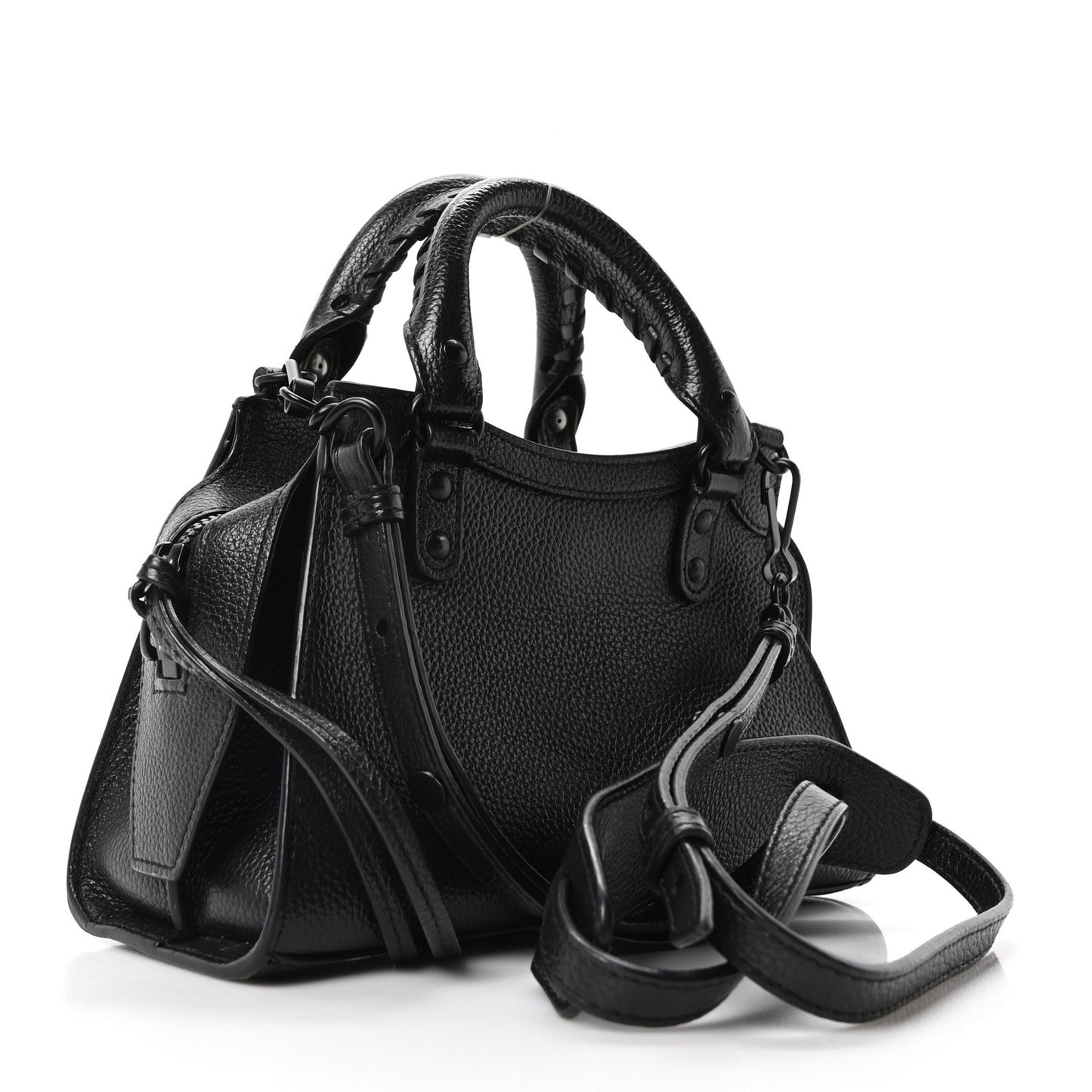 Grained Calfskin Neo Classic Black Hardware Mini City Black