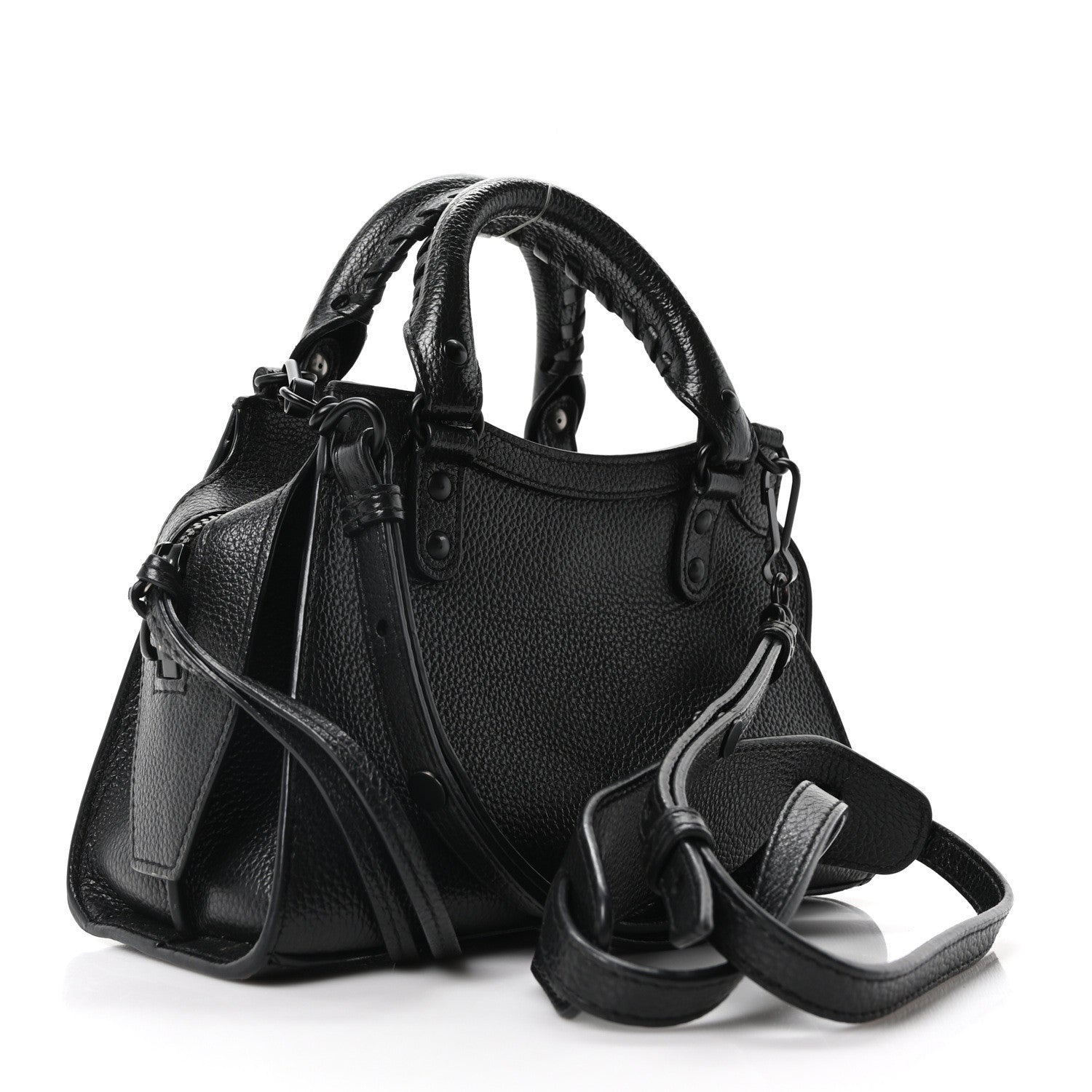 Balenciaga Grained Calfskin Neo Classic Black Hardware Mini City Black 3 of 9