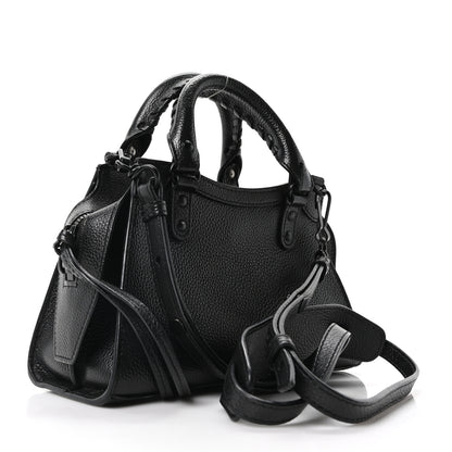 Balenciaga Grained Calfskin Neo Classic Black Hardware Mini City Black 3 of 9