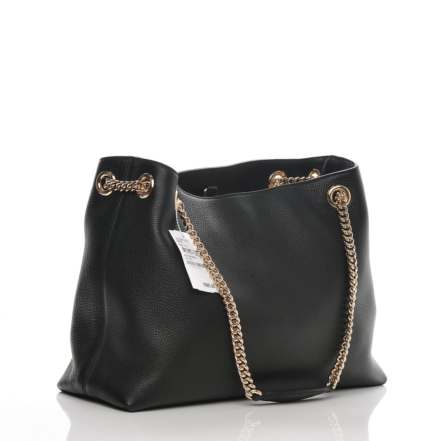 Pebbled Calfskin Medium Soho Chain Shoulder Bag Black
