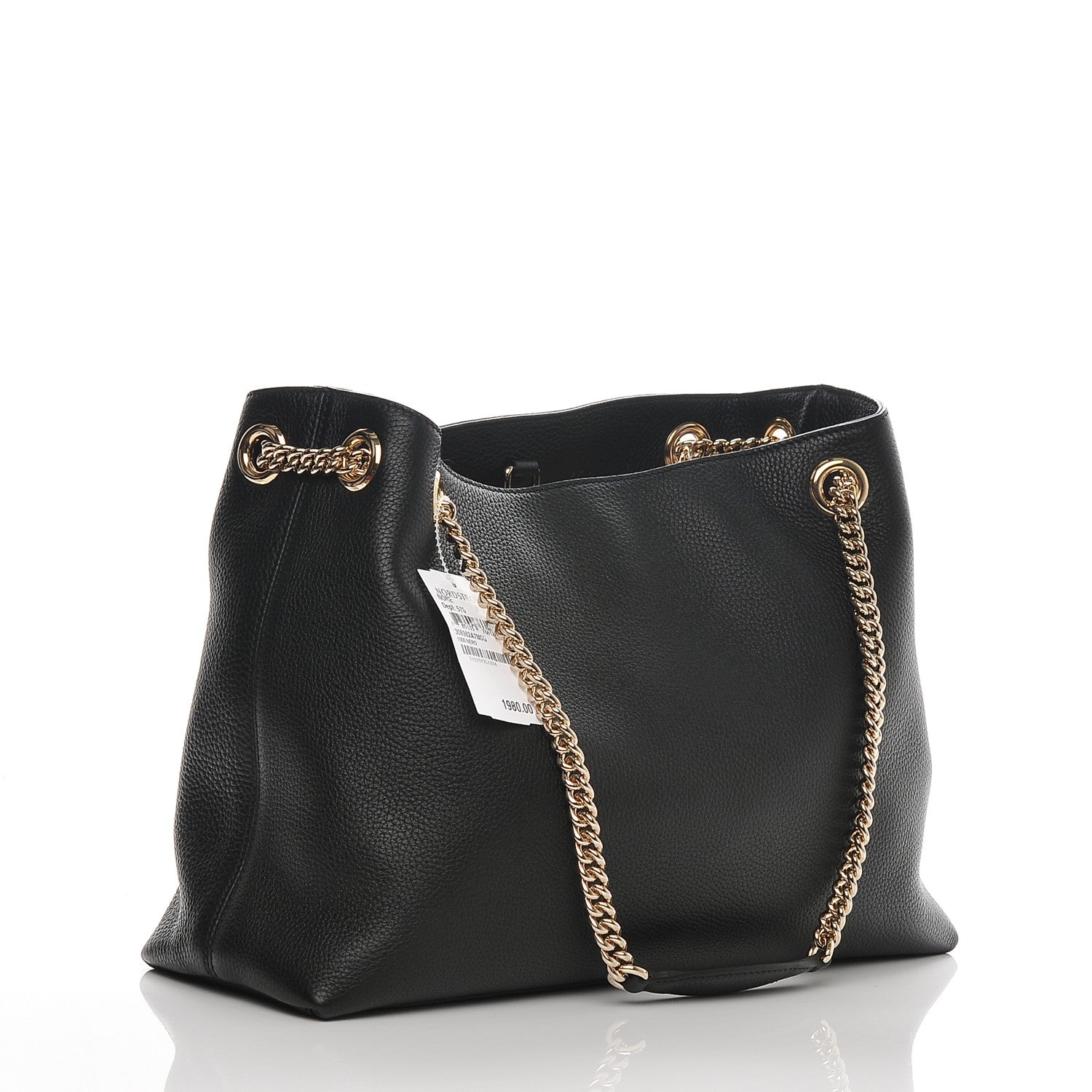 Gucci Pebbled Calfskin Medium Soho Chain Shoulder Bag Black 3 of 6