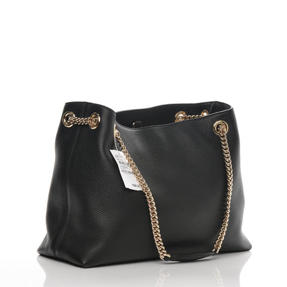 Gucci Pebbled Calfskin Medium Soho Chain Shoulder Bag Black 3 of 6