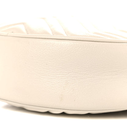 Gucci Calfskin Matelasse Mini GG Marmont Round Shoulder Bag White 10 of 14