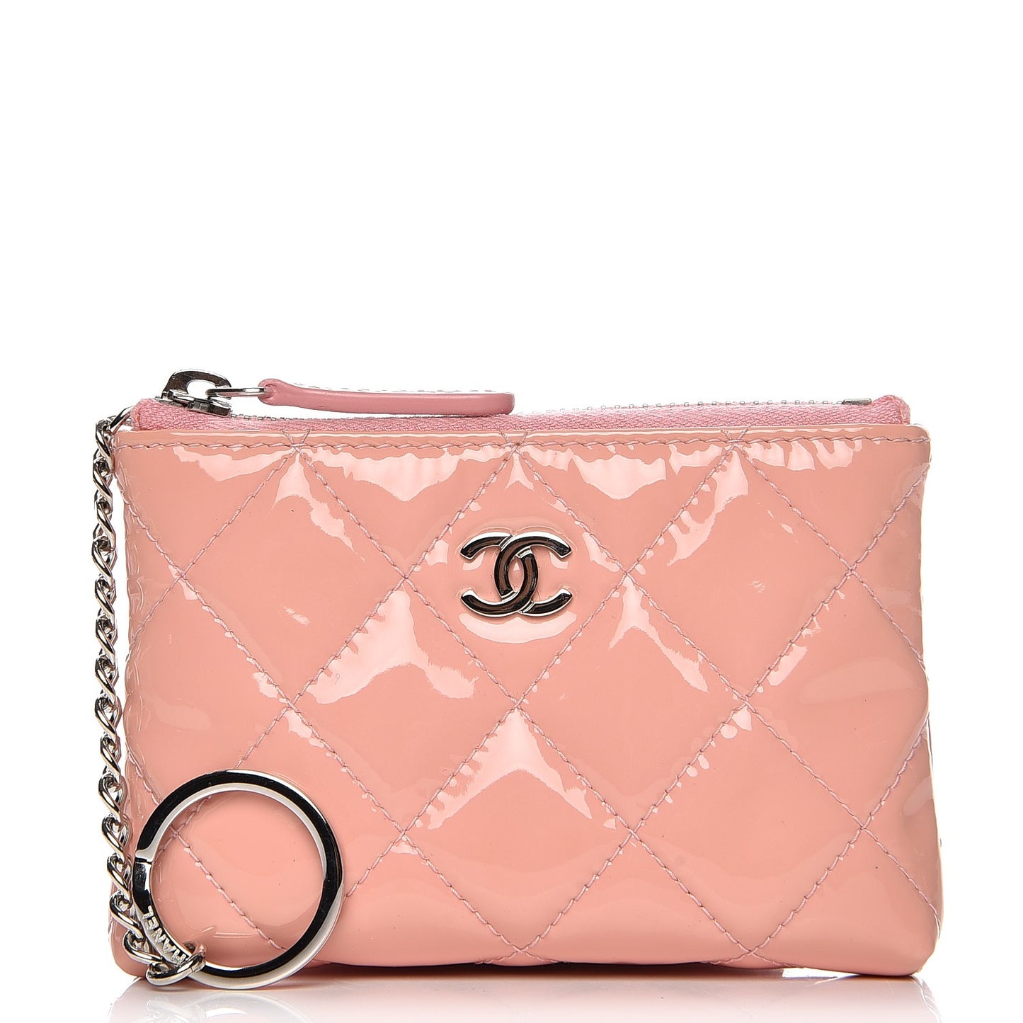Patent Quilted Key Holder Case Pink