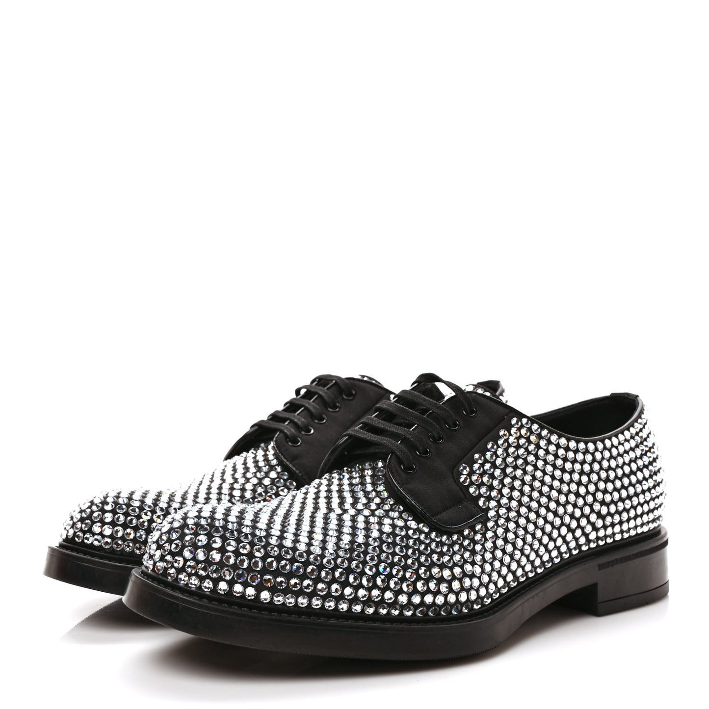 Satin Crystal Mens Derby Loafers 8 Crystal