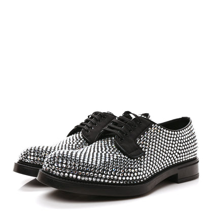 Prada Satin Crystal Mens Derby Loafers 8 Crystal 3 of 10