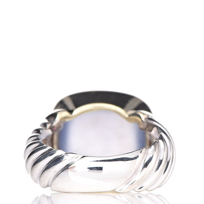 David Yurman Sterling Silver 14K Yellow Gold Chalcedony 14mm Noblesse Ring 50 5.5 4 of 7