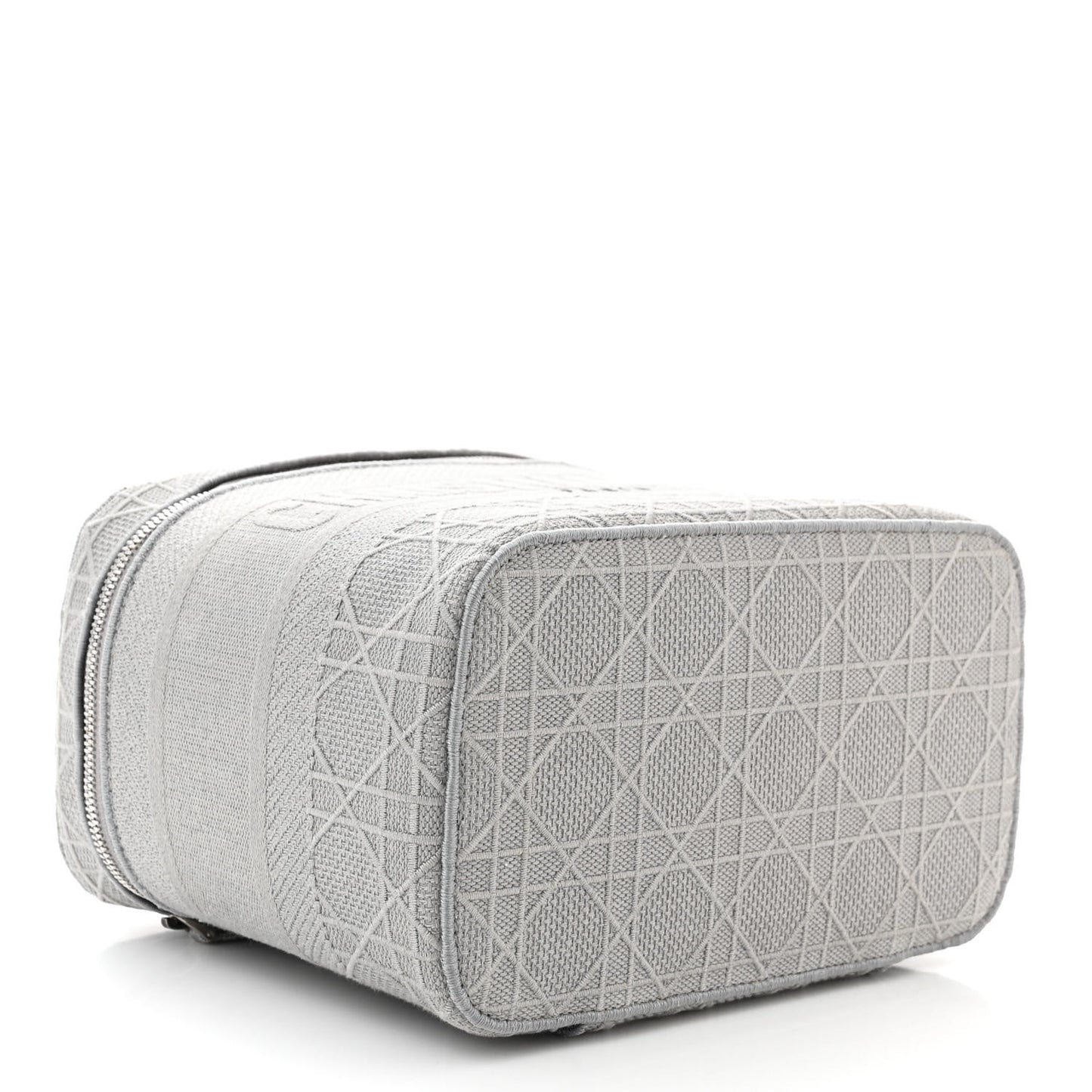 Canvas Embroidered Cannage Diortravel Vanity Case Grey