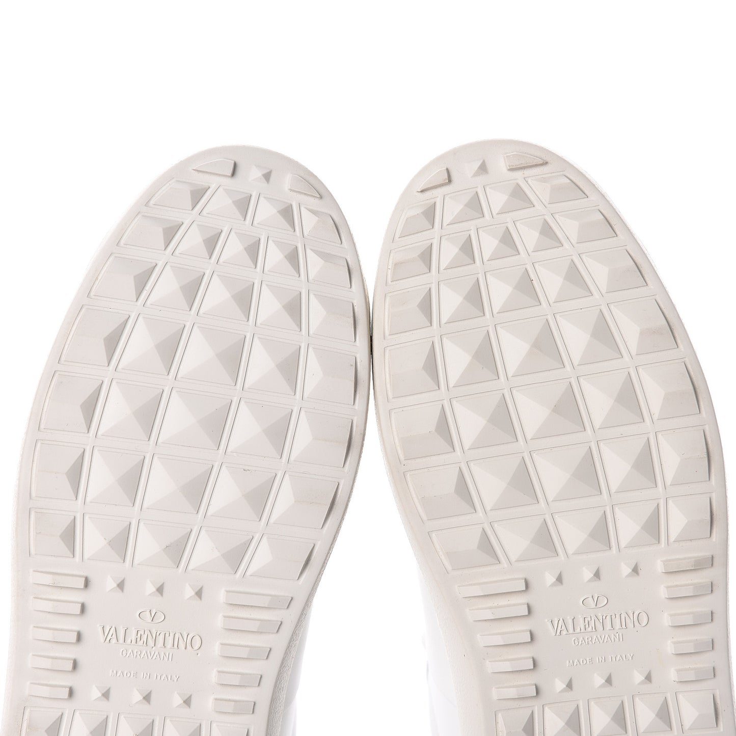 Calfskin VLTN Rockstud Open Sneakers 37.5 White