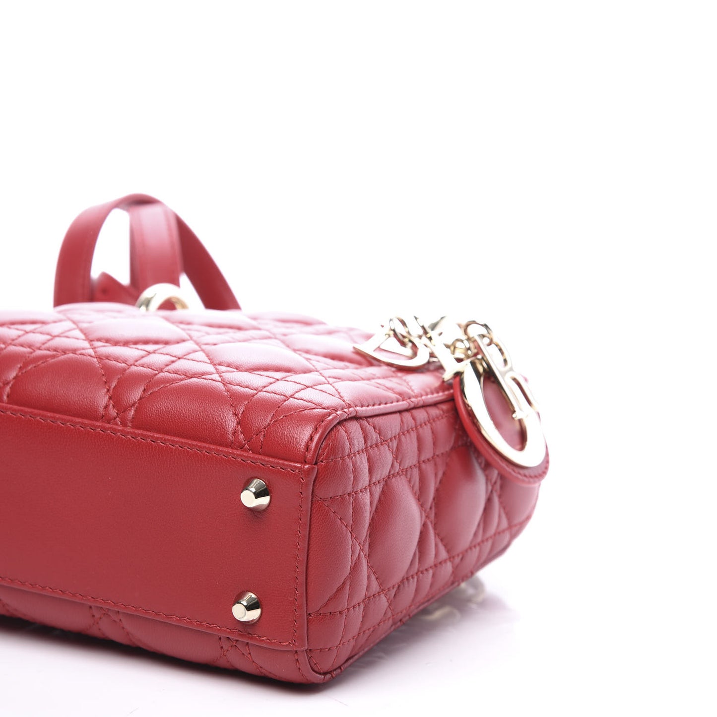 Lambskin Cannage Mini Lady Dior Red