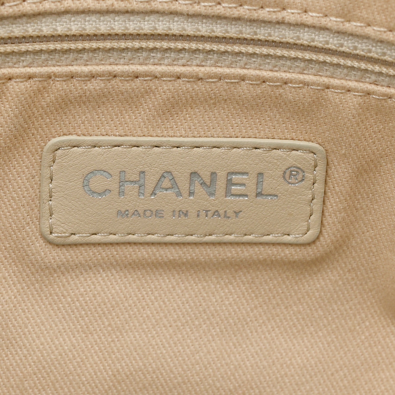 Chanel Canvas Large Shopping Tote White Beige 6 of 12