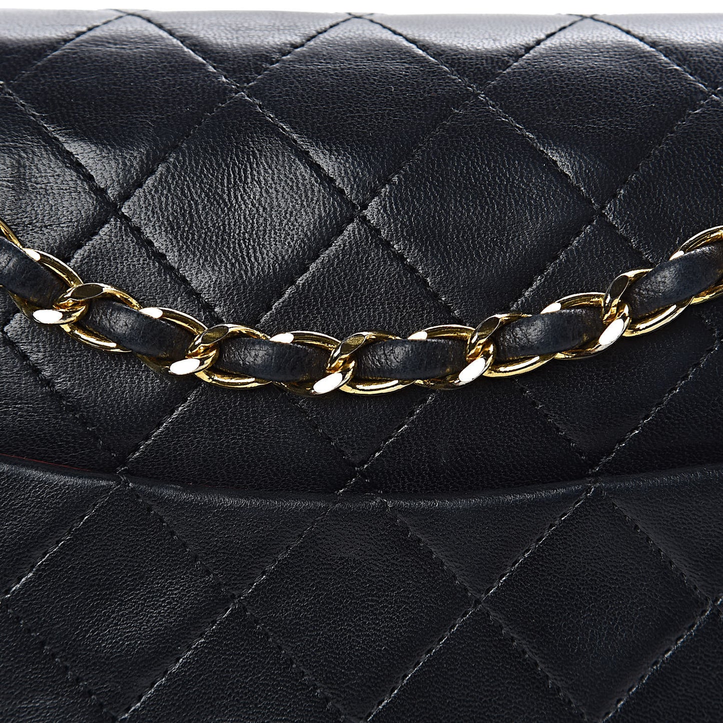 Lambskin Quilted Medium Double Flap Bag Black