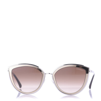 Chanel Metal Cat Eye Sunglasses 4222 Gold 2 of 8