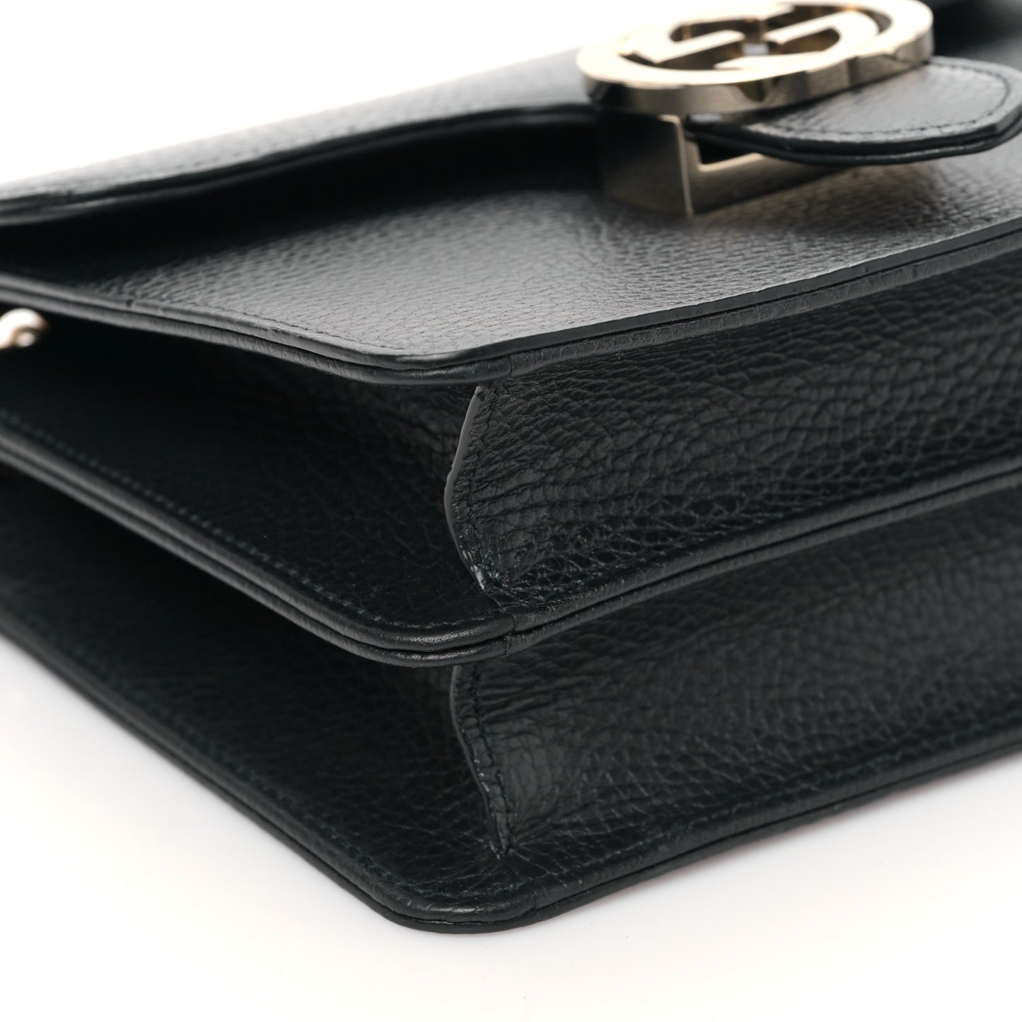 Dollar Calfskin Small Interlocking G Shoulder Bag Black