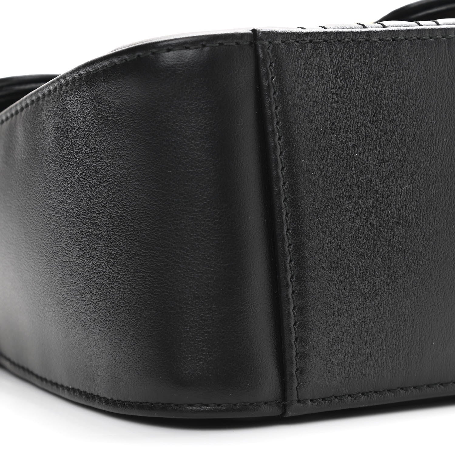 Gucci Calfskin Matelasse Mini GG Marmont Top Handle Shoulder Bag Black 9 of 10