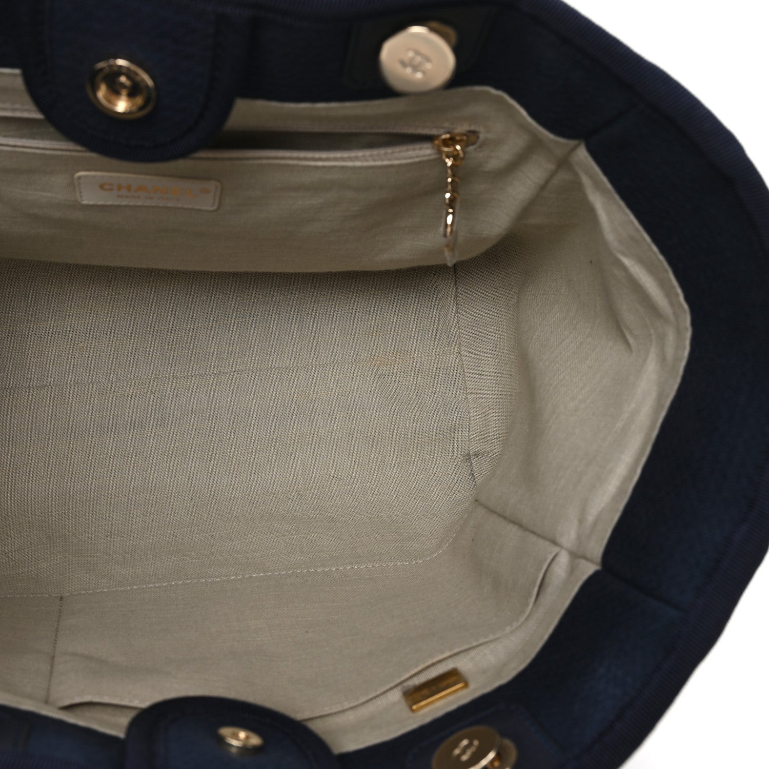 Chanel Mixed Fibers Small Deauville Tote Navy 6 of 11