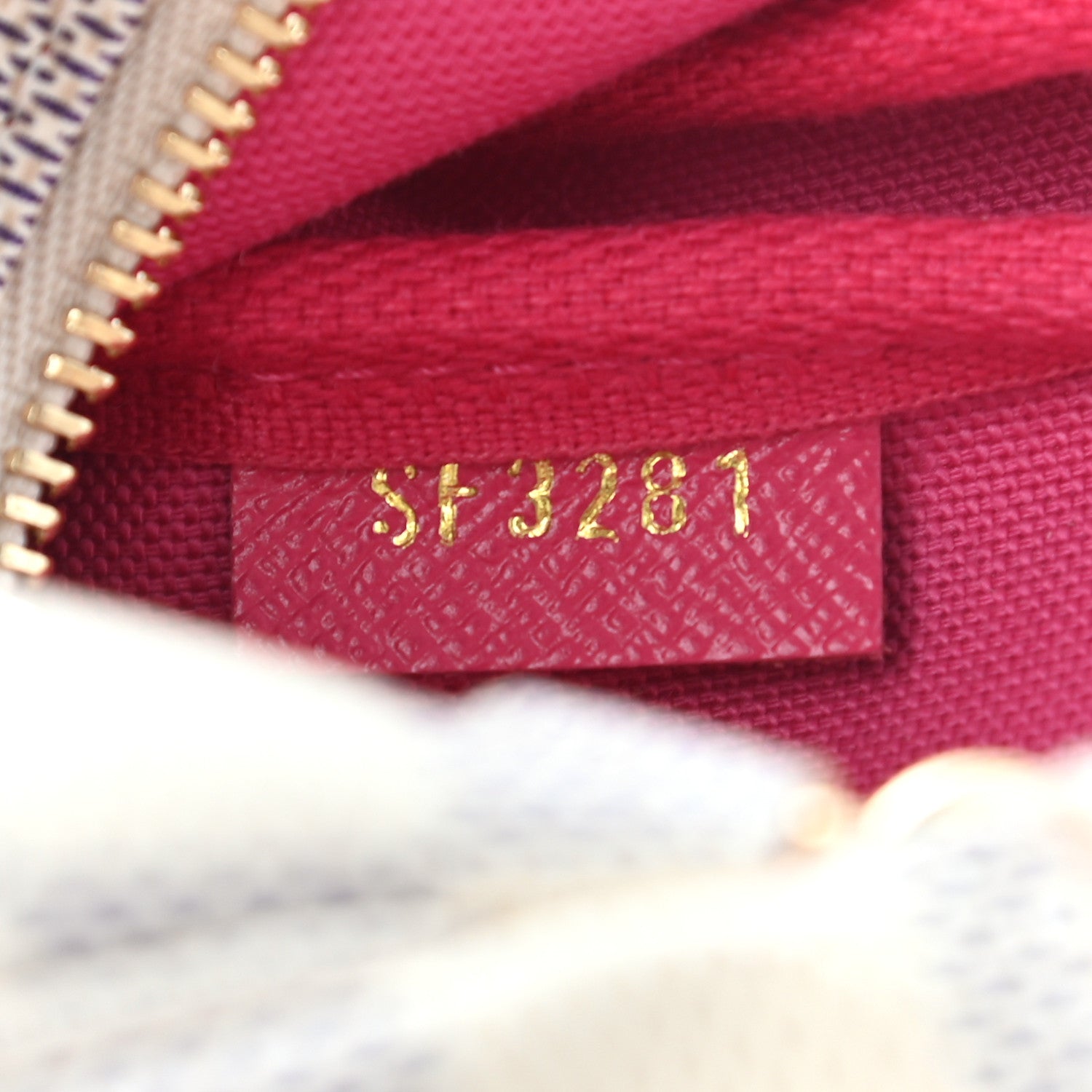 Louis Vuitton Damier Azur 2021 Christmas Animation Hollywood Mini Pochette Accessories Fuchsia 6 of 7