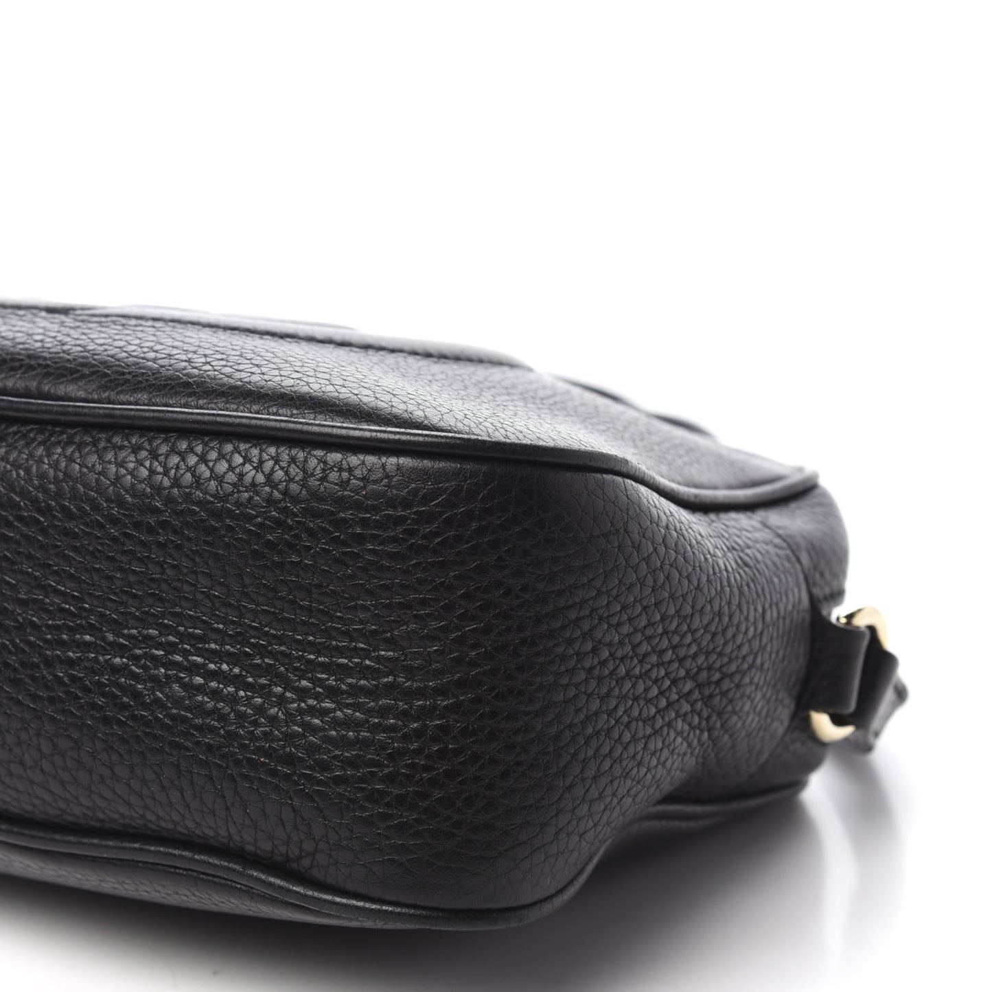 Pebbled Calfskin Small Soho Disco Bag Black