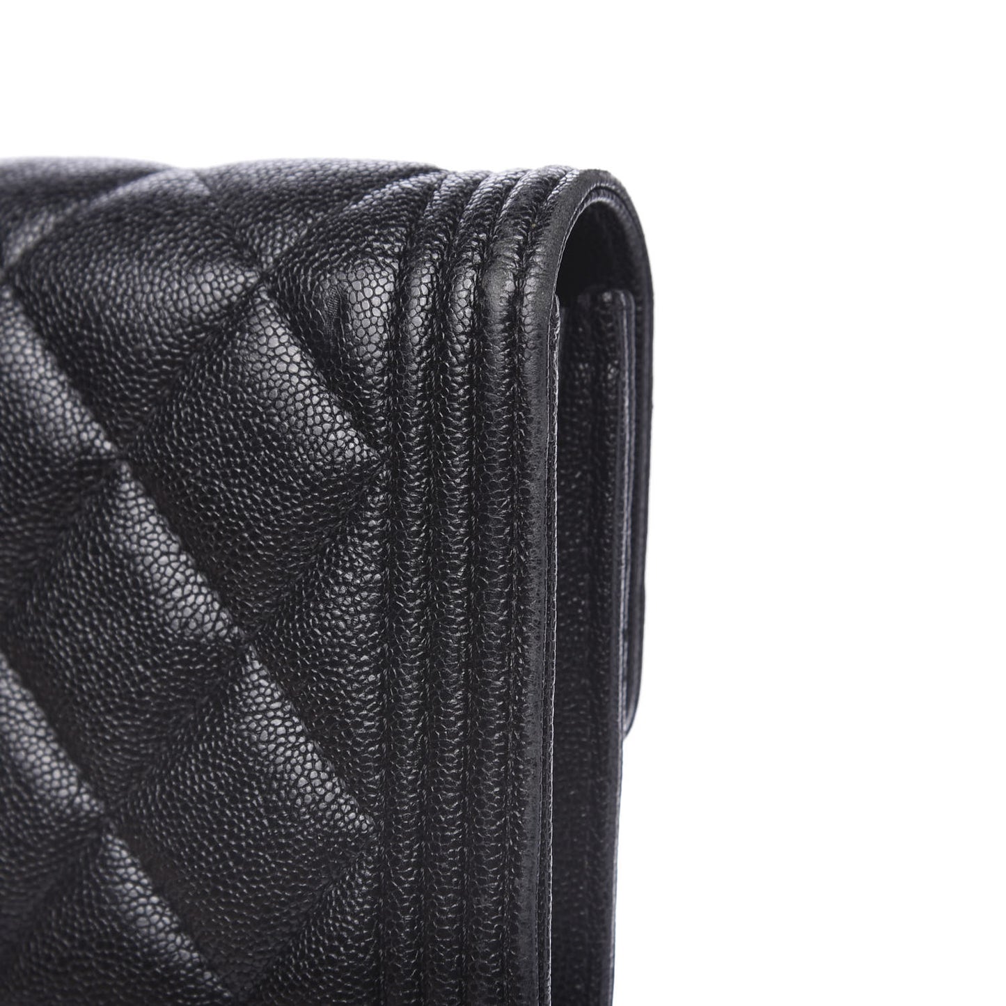 Caviar Quilted Boy Flap Wallet Black