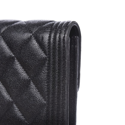 Chanel Caviar Quilted Boy Flap Wallet Black 10 of 13