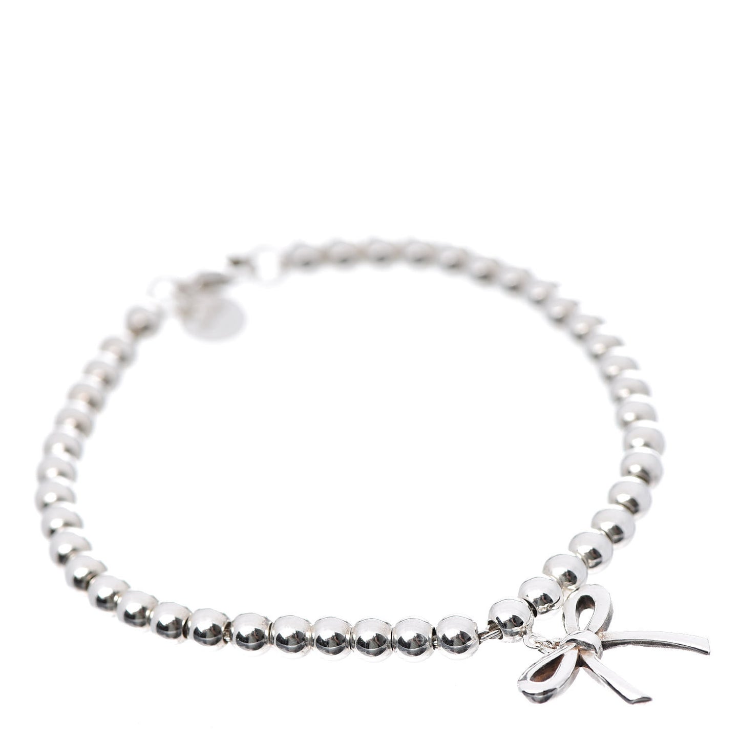 Sterling Silver 4mm Bow Bead Bracelet