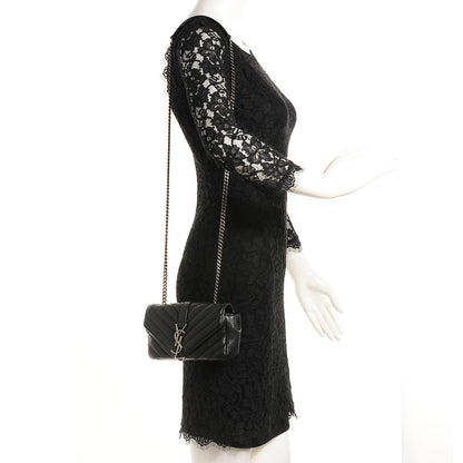 Saint Laurent Sheepskin Matelassé Monogram Classic Baby Chain Bag Black 2 of 9