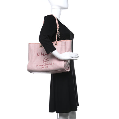Chanel Mixed Fibers Calfskin Small Deauville Tote Rose Pink 2 of 11