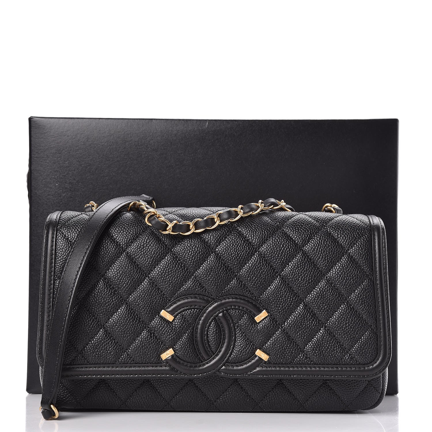 Chanel Caviar Quilted Medium CC Filigree Flap Black 11 of 11