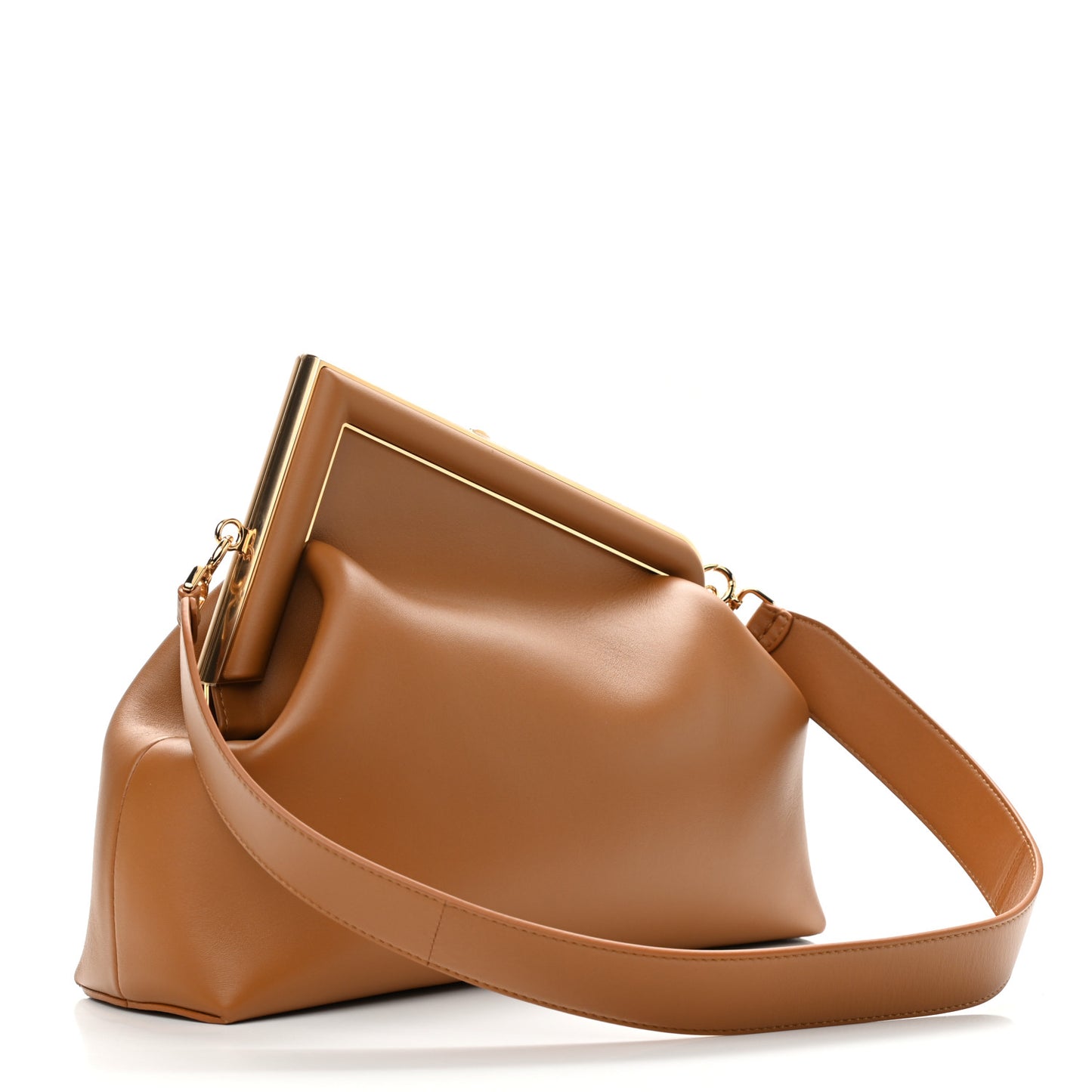 Shiny Nappa Medium Fendi First Caramello