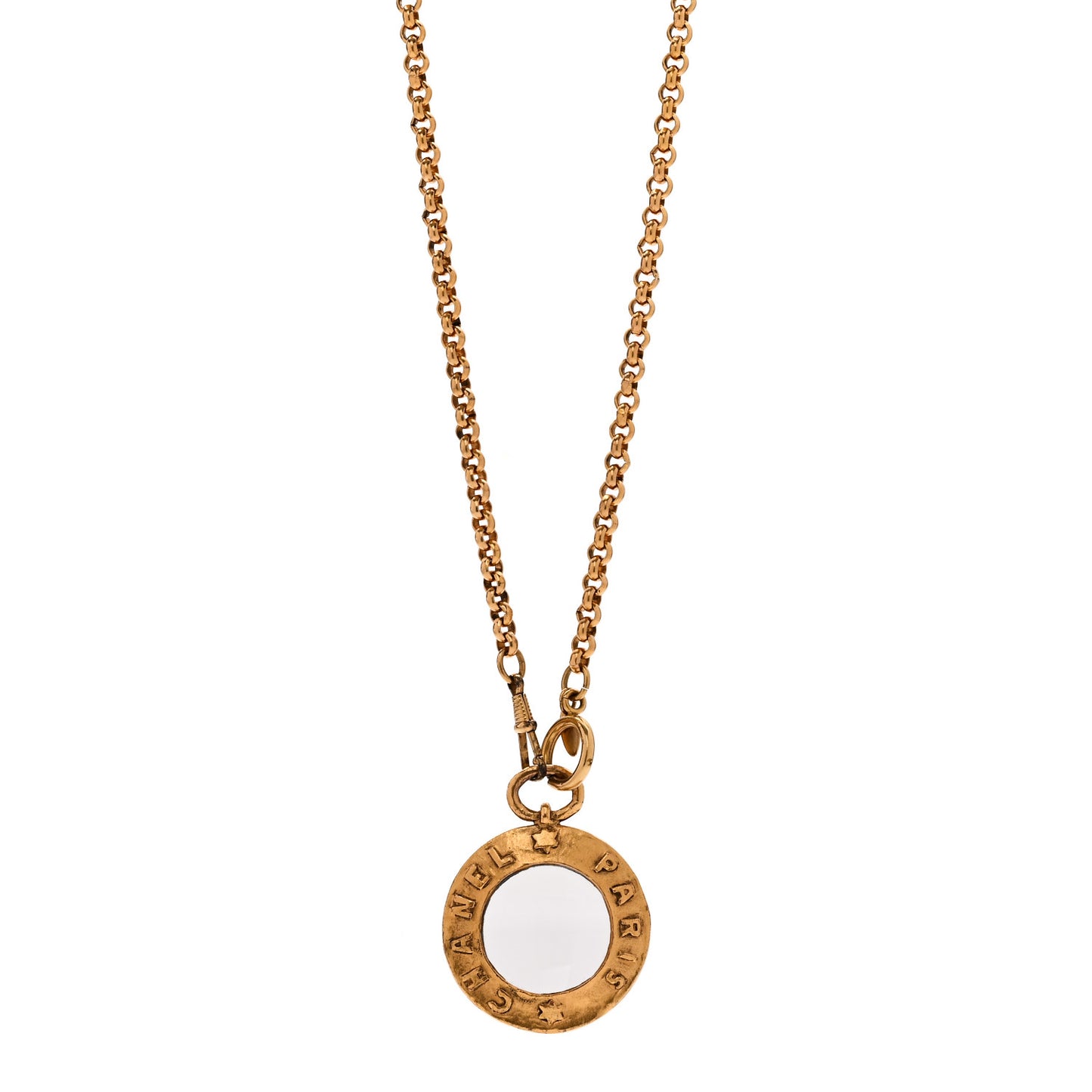 Loupe Magnifying Glass Necklace Gold