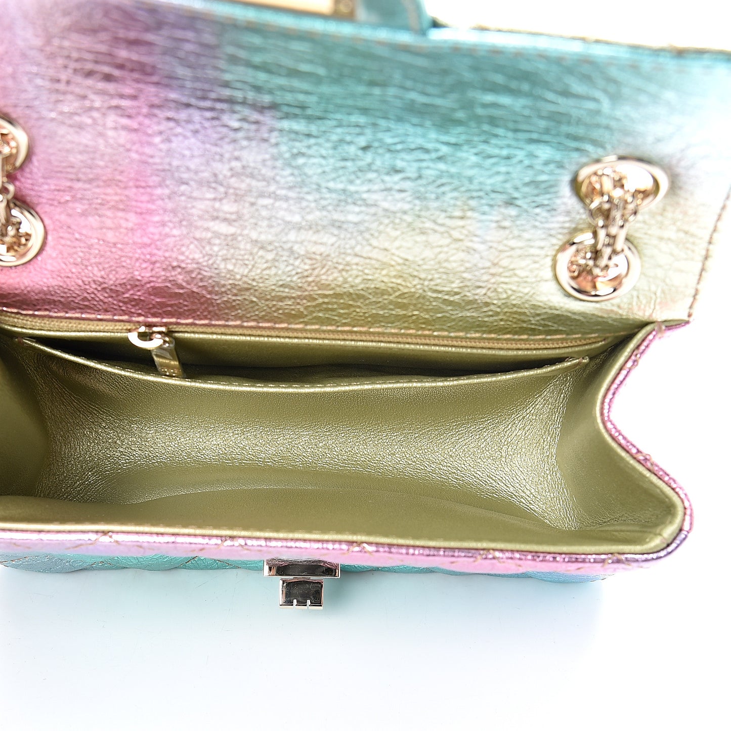 Metallic Goatskin Quilted Mini 2.55 Reissue Flap Multicolor