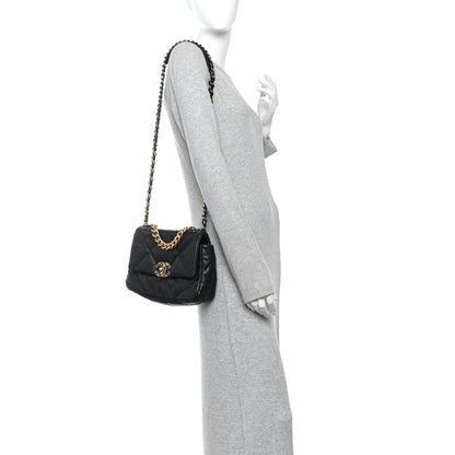 Chanel Lambskin Quilted Medium Chanel 19 Flap Black 2 of 13