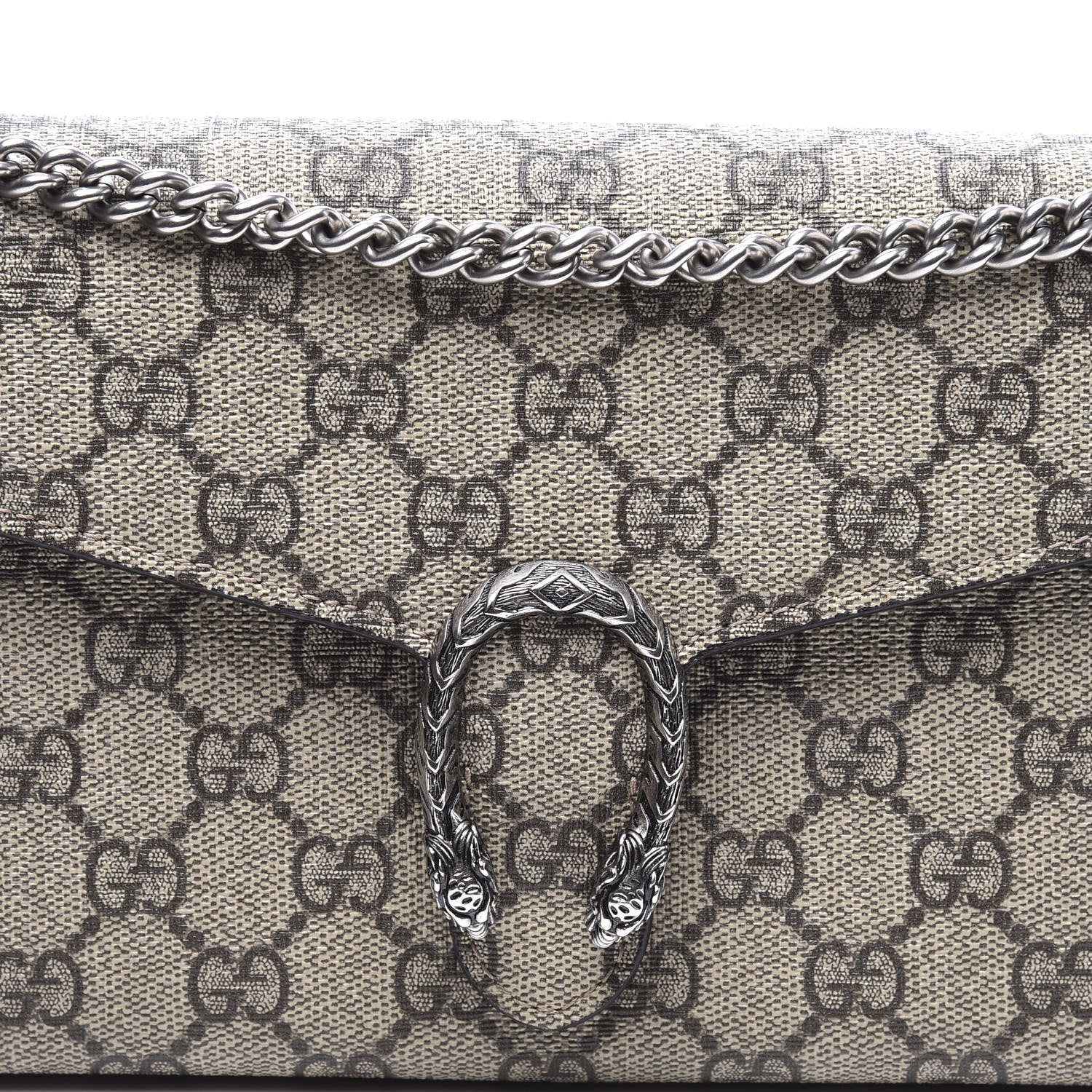 Gucci GG Supreme Monogram Mini Dionysus Chain Wallet Beige Taupe 9 of 10