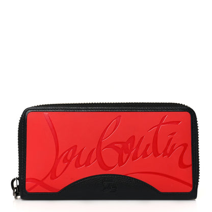 Christian Louboutin Calfskin Panettone Zip Around Wallet Loubi Red Black 1 of 7