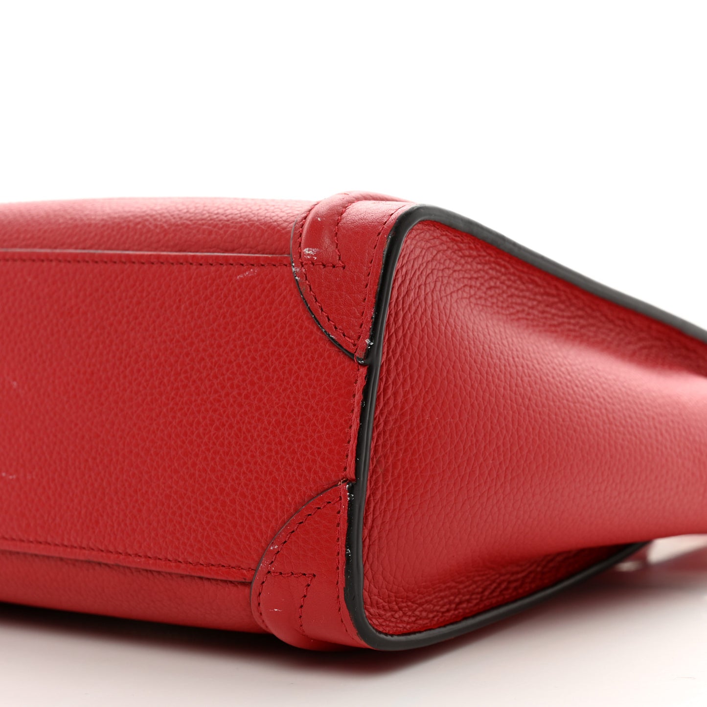 Drummed Calfskin Nano Luggage Coquelicot