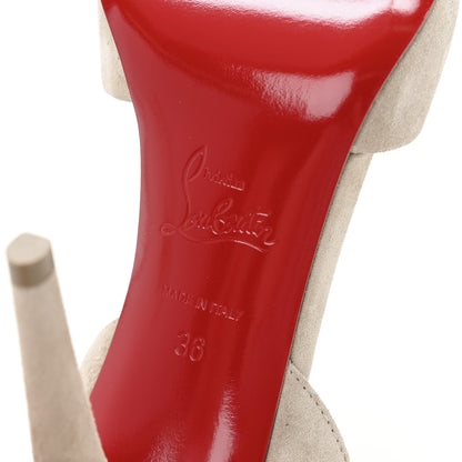 Christian Louboutin Veau Velours Astrid Sling 100 Pumps 36 Feve 7 of 9