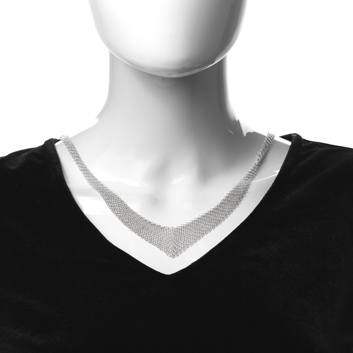 Tiffany Sterling Silver Elsa Peretti Mesh Bib Necklace 2 of 5