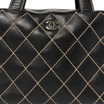 Chanel Calfskin Wild Stitch Top Handle Bag Black 8 of 10